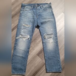 Mens H&M Blue Ripped Jeans 36x32
